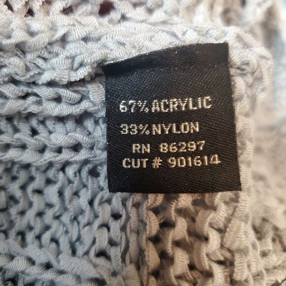 BCBG Maxazria Knit Long Cardigan Sweater Gray Duster Size Medium Button Front - Picture 11 of 13